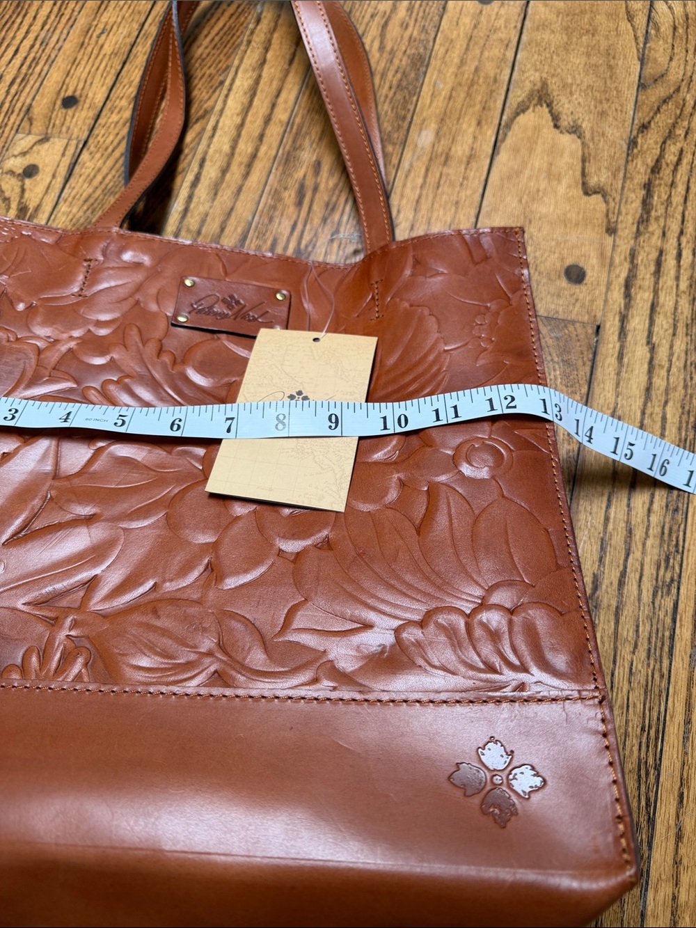 NWT Patricia Nash tote Toscana gold cognac tooled leather western classic tooled - Picture 9 of 15